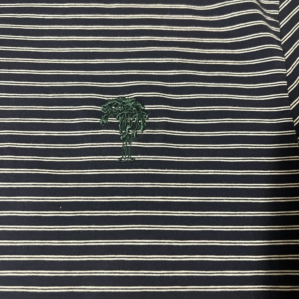 Ralph Lauren Performance Stretch Lisle Navy Striped Golf Polo Size Large